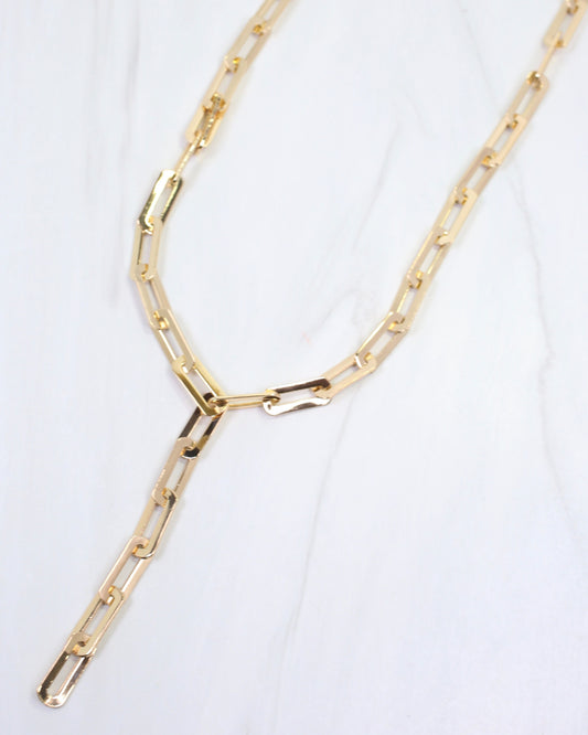 Clare Clip Link Y Necklace Gold