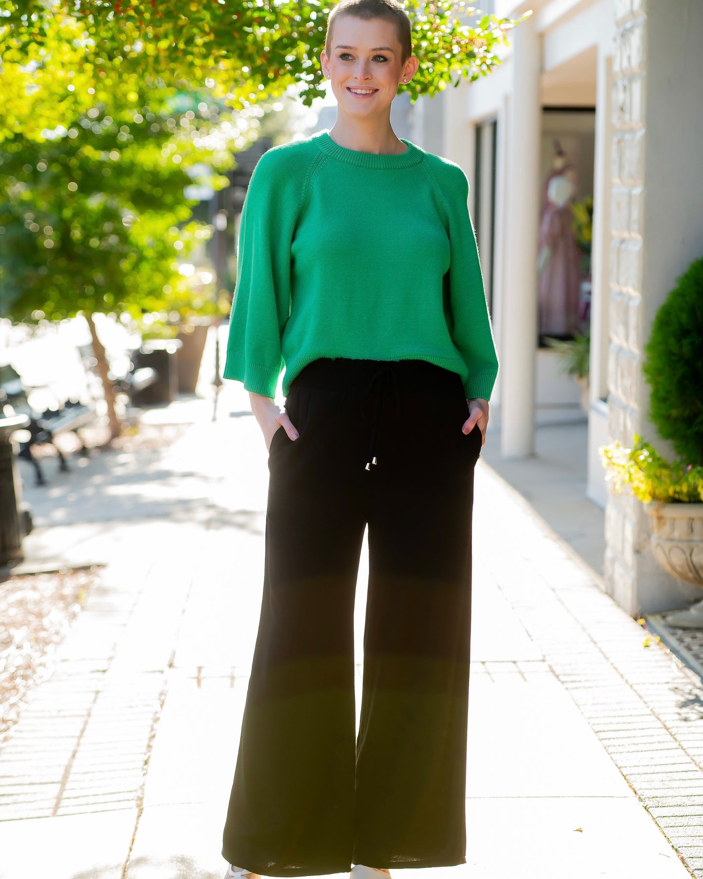 Winnie Linen Wide Leg Pants-Black