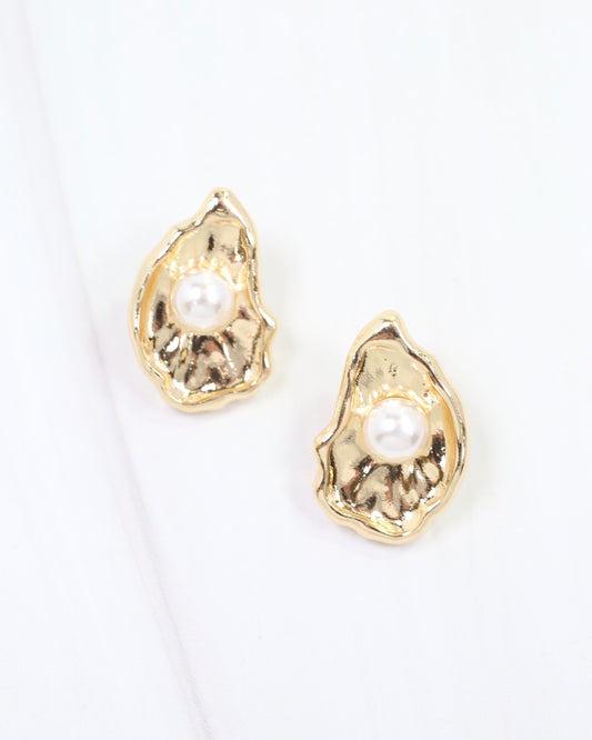 Ponca Oyster Pearl Drop Earring Gold