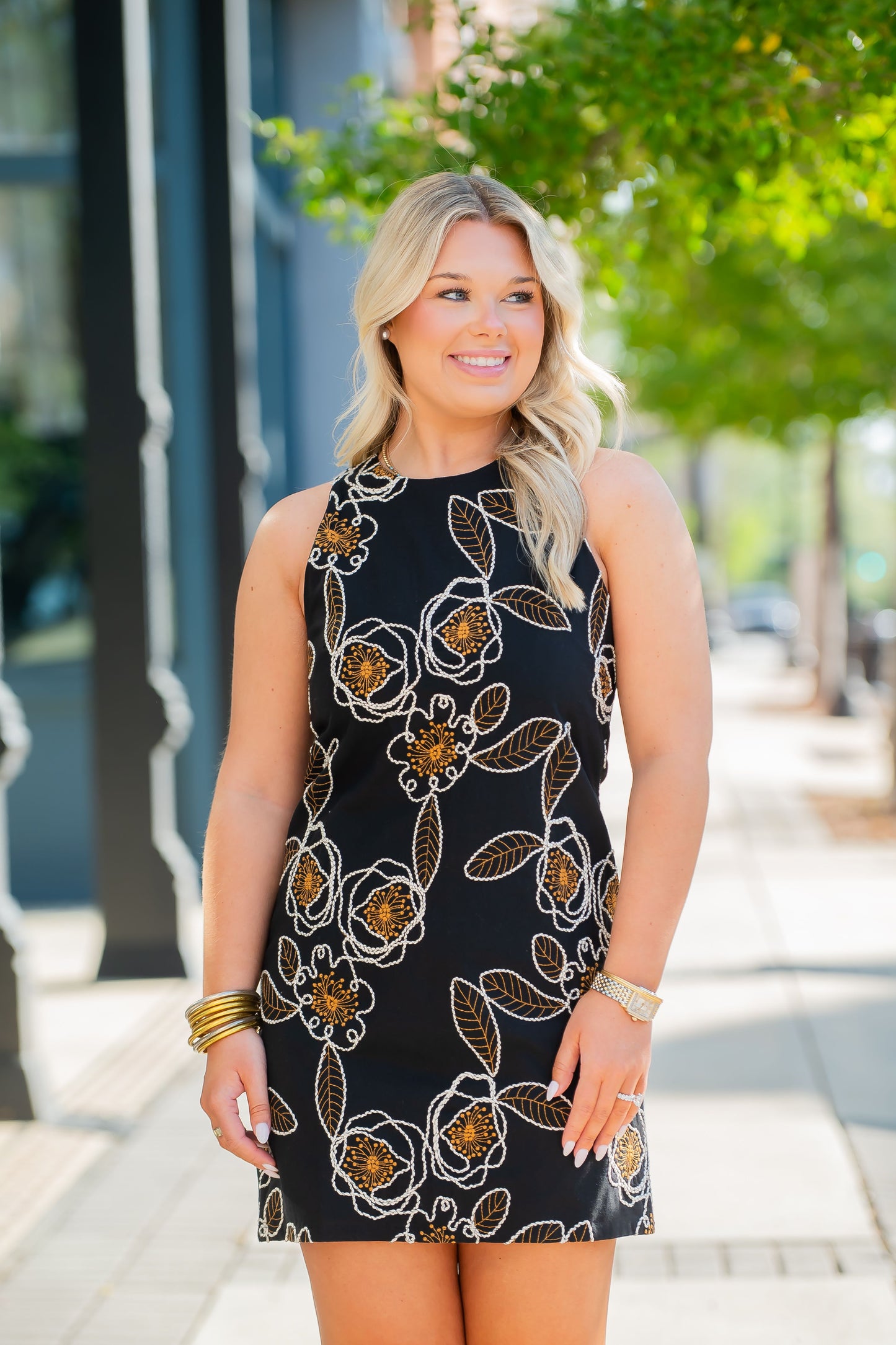 Betty Embroidered Black Dress