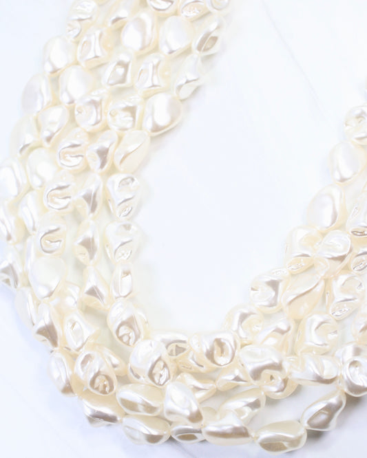 Hawthorne Layered Pearl Necklace Cream