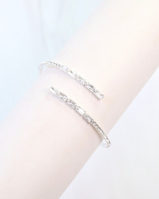 Paradise CZ Cuff Bracelet Silver