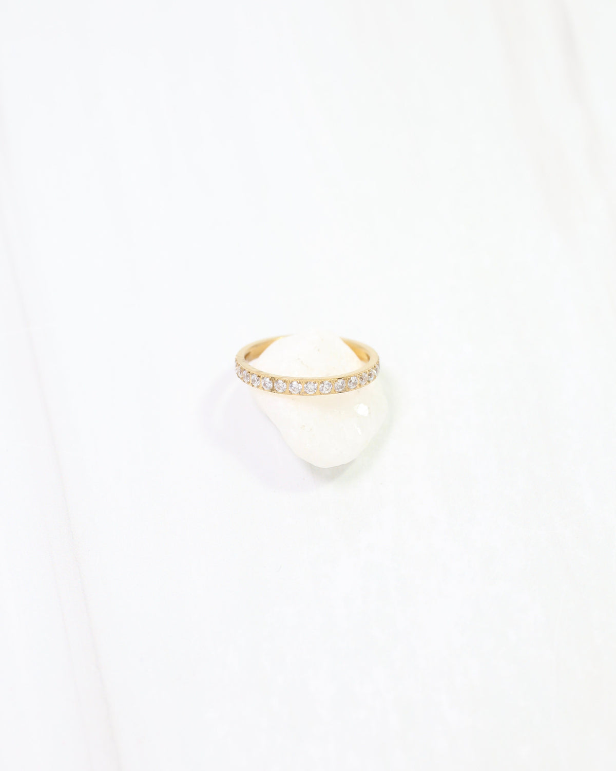Roxanna CZ Lined Ring WP Gold