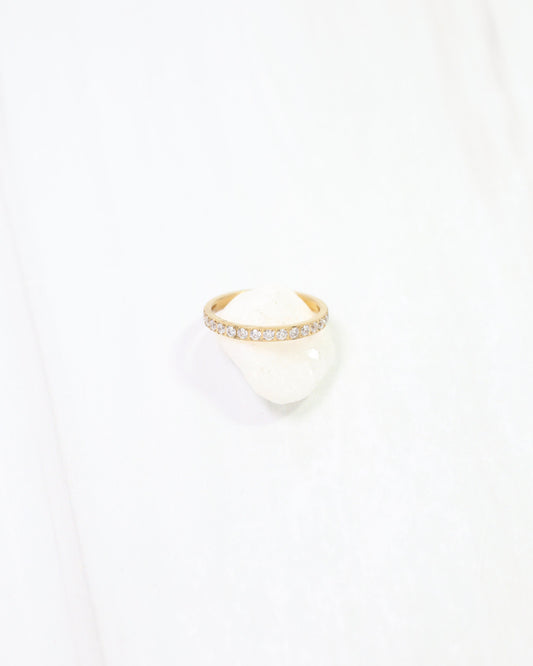 Roxanna CZ Lined Ring WP Gold