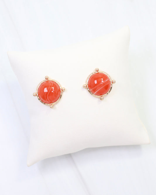 Florissant Round Post Earring Orange