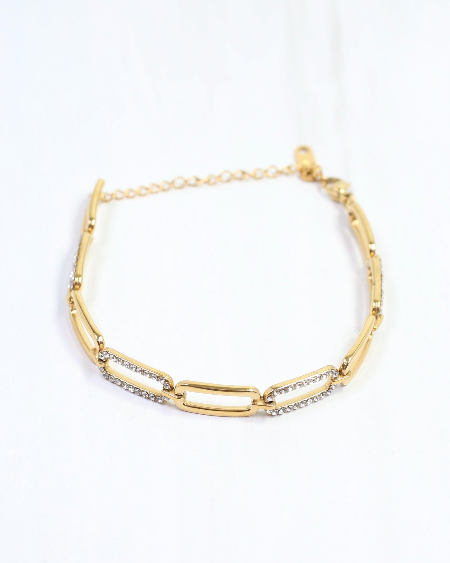 Danica CZ Pave Link Bracelet WP Gold