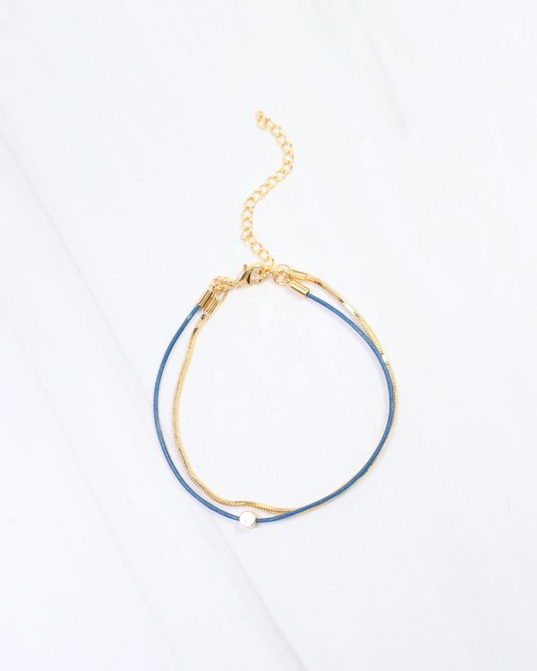 Paula Cord and Chain Bracelet Blue