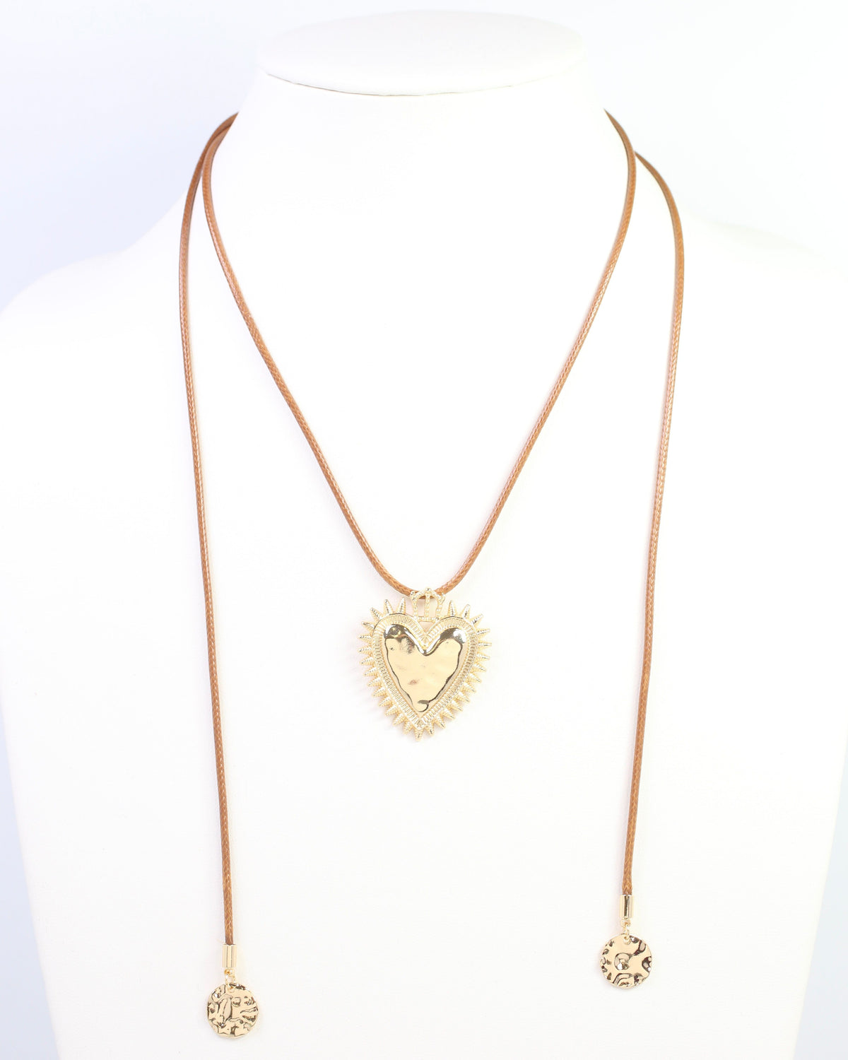 Liana Heart Wrap Cord Necklace Gold