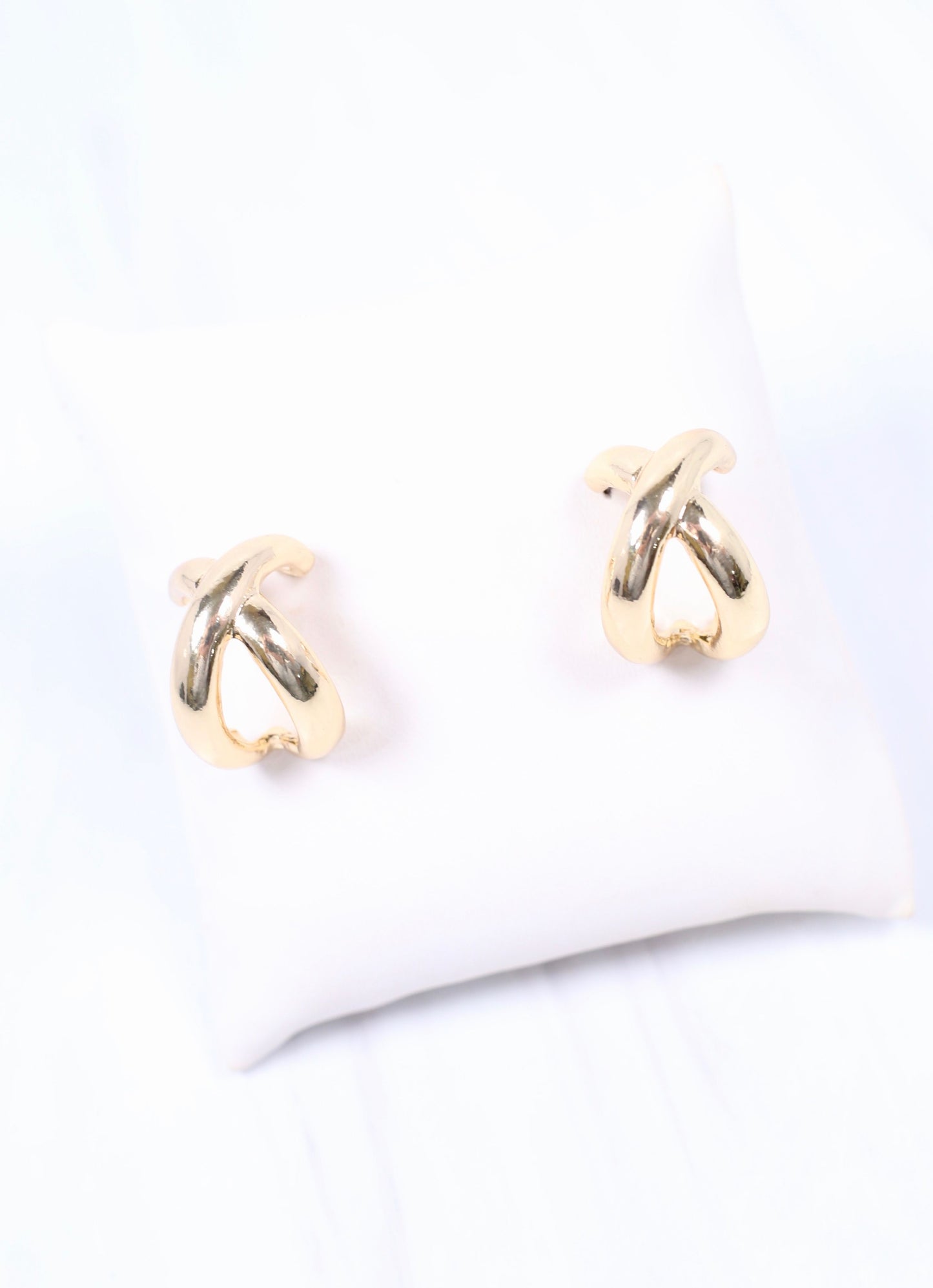 Lengel Criss Cross Hoop Earring GOLD