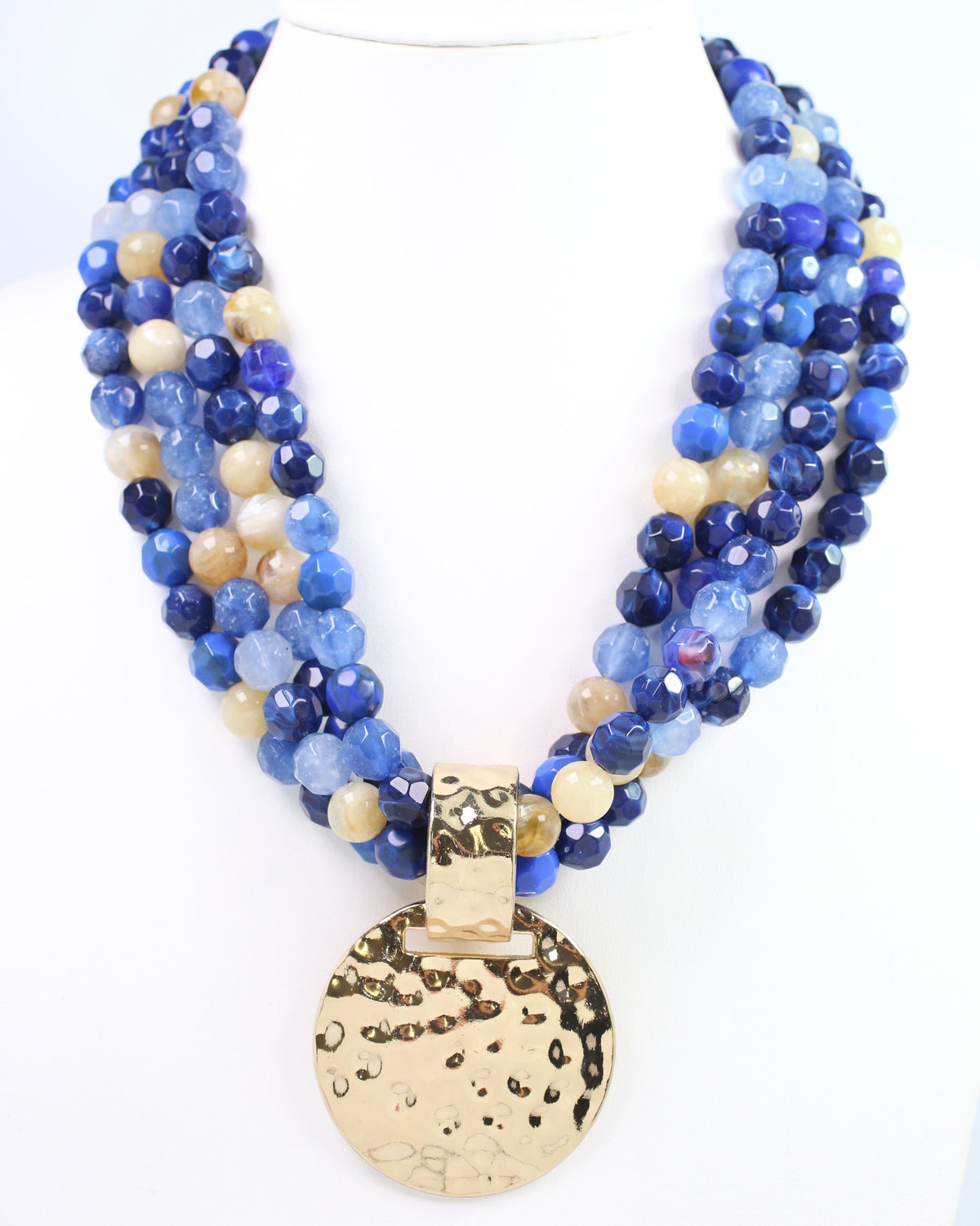 Larissa Beaded Necklace with Pendant Blue Multi