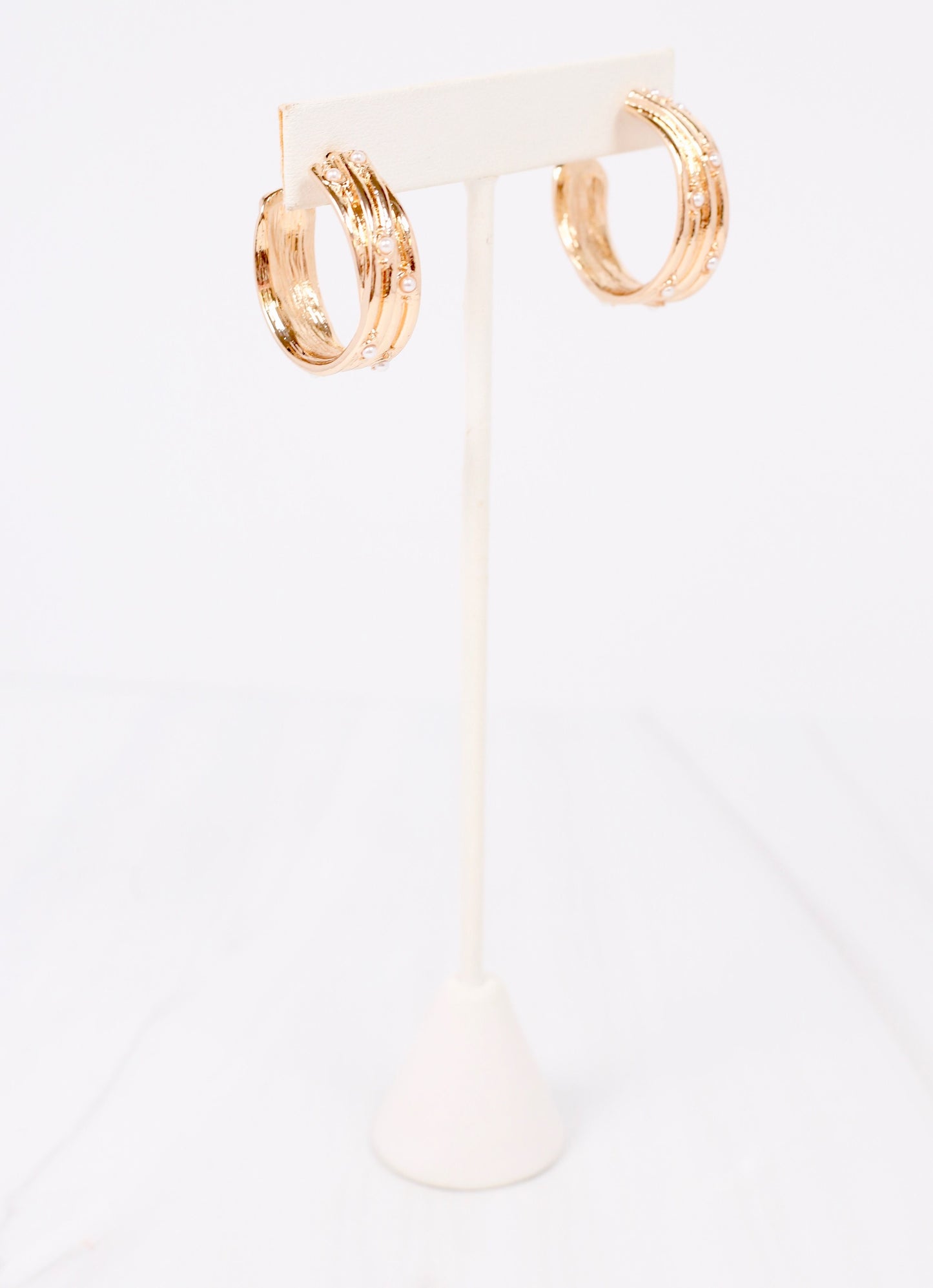 Nash Pearl Hoop Earring GOLD