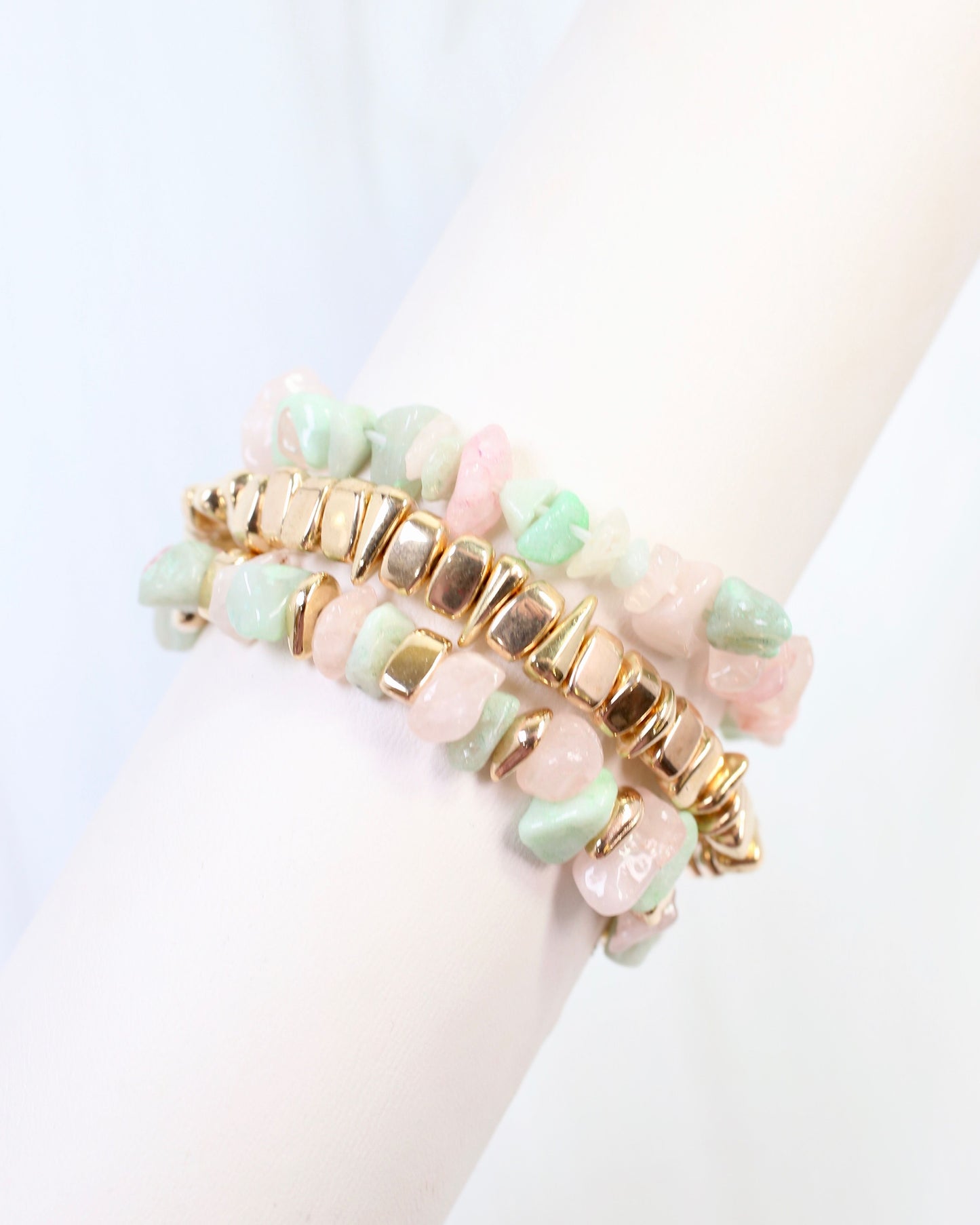 Eastpointe Beaded Stretch Bracelet Set Blush