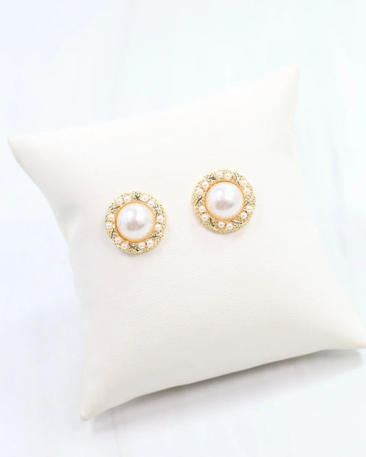 Raize Embellished Pearl Earring Gold