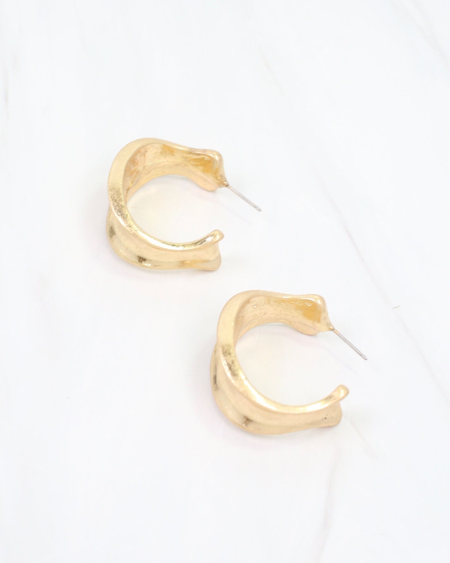 Old Augustine Hoop Earring Worn Gold
