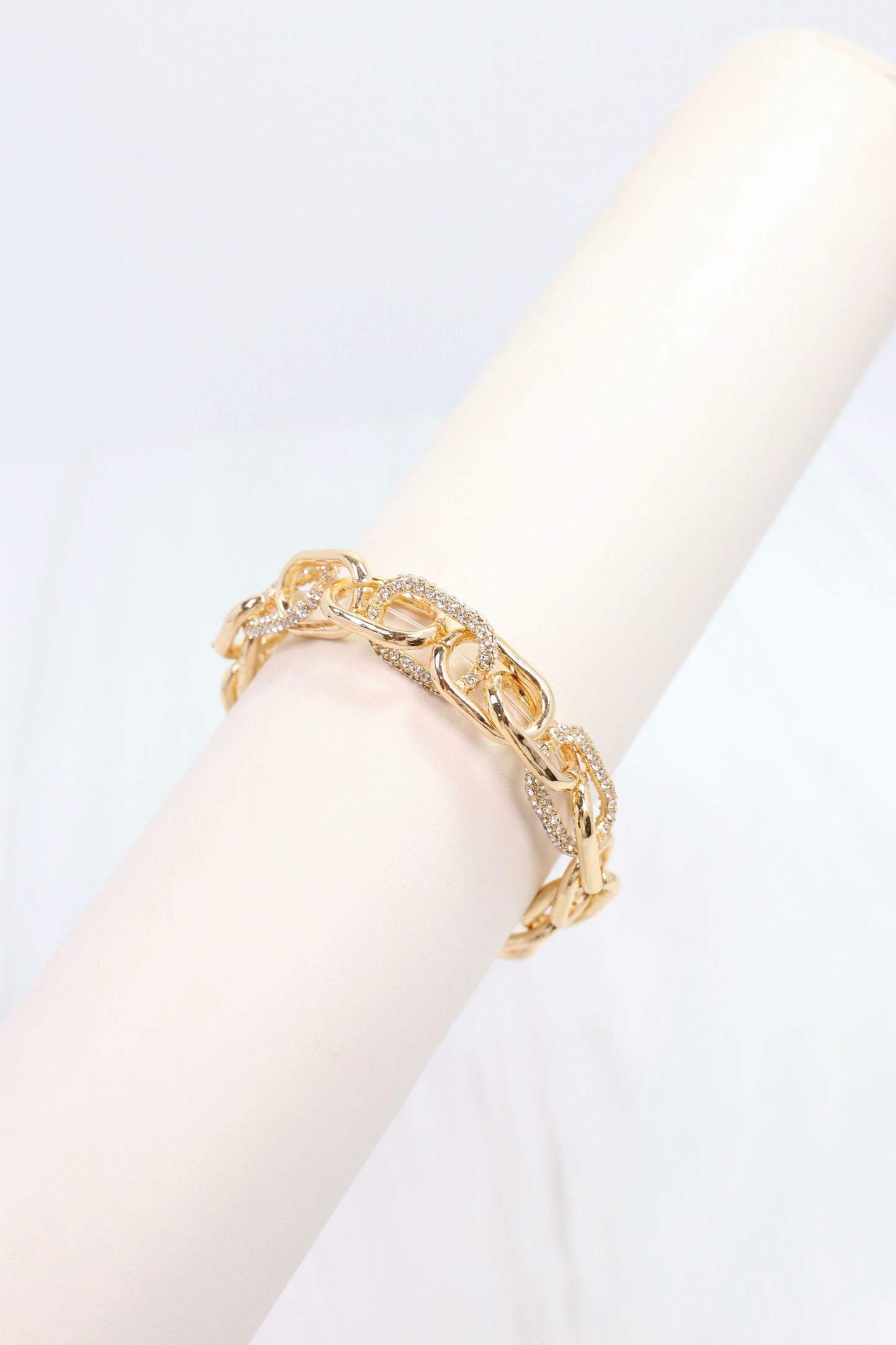 Currie Link Stretch Bracelet Silver Gold