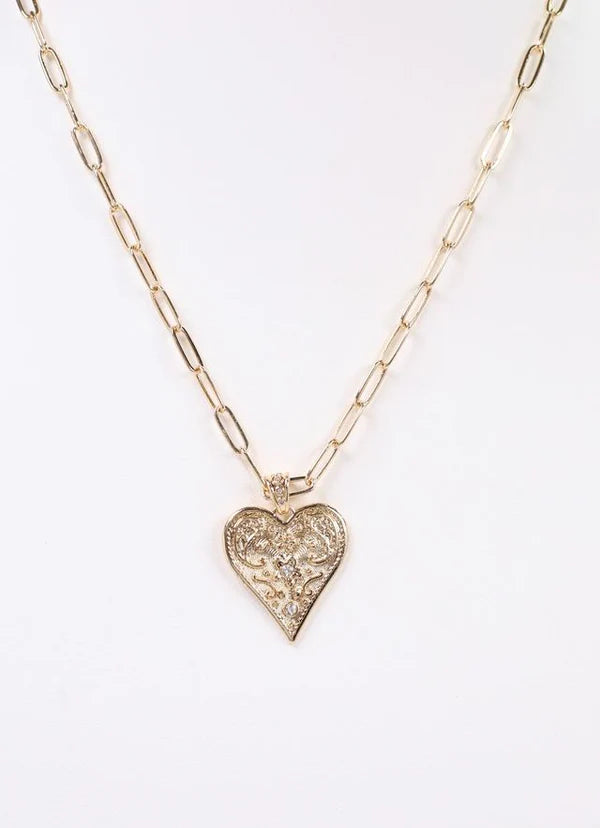 Charlie Heart Necklace Gold