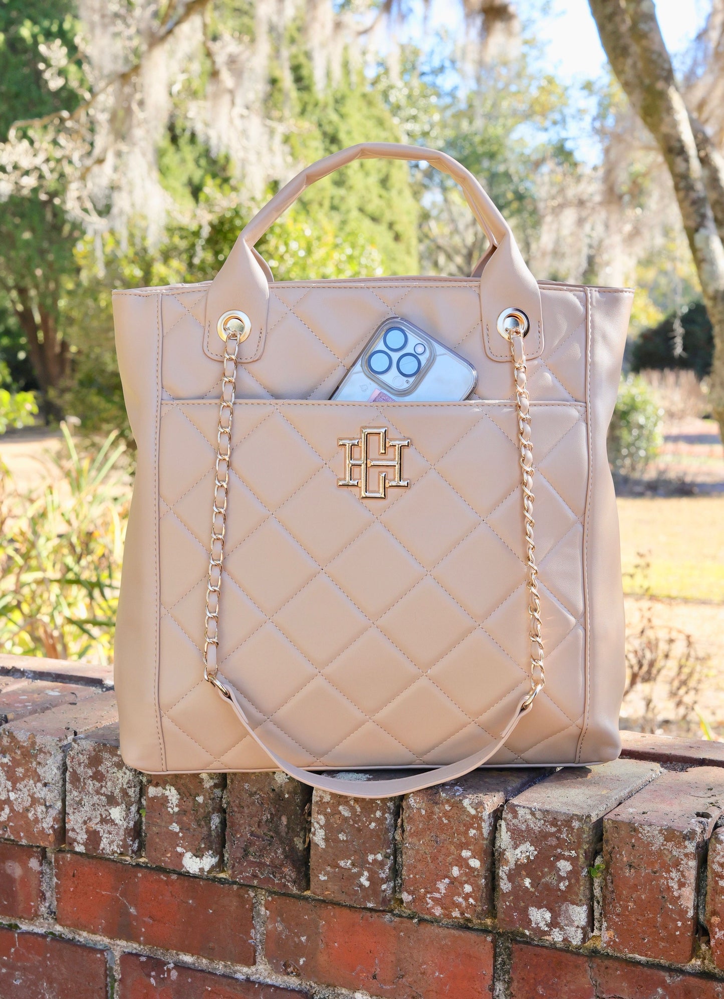 Kinzley Tote TAN QUILTED LD