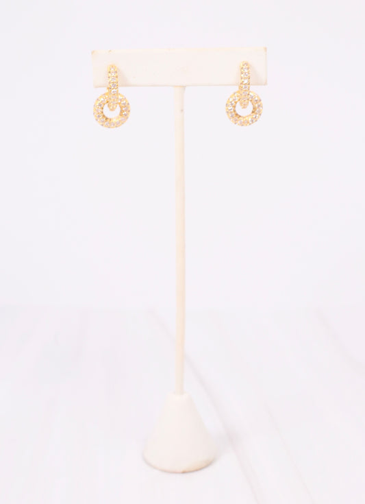 Juergens CZ Hoop Drop Earring GOLD