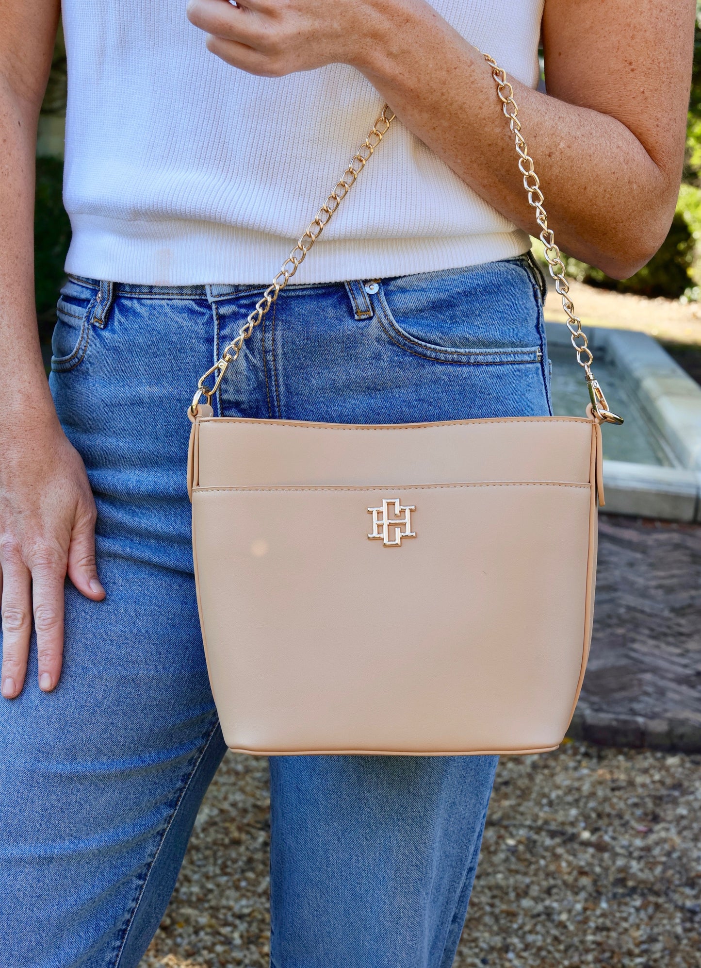 Brielle Bucket Bag Tan