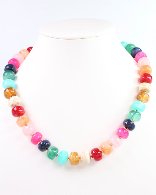 Tanner Beaded Necklace Green Multi