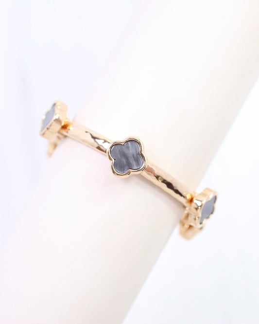 Reuben Clover Stretch Bracelet Gray