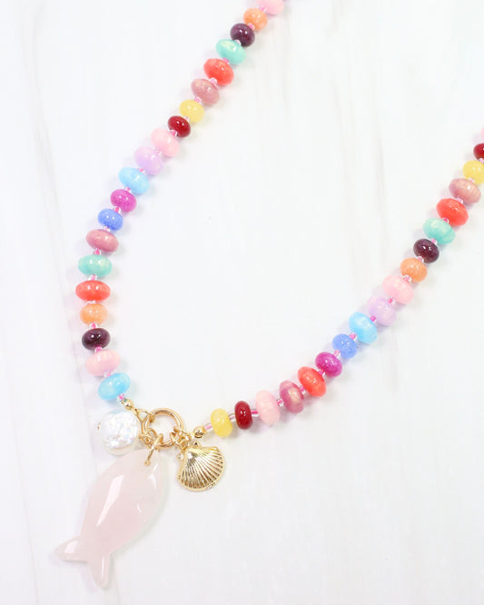 Gill Beaded Fish Necklace Multi