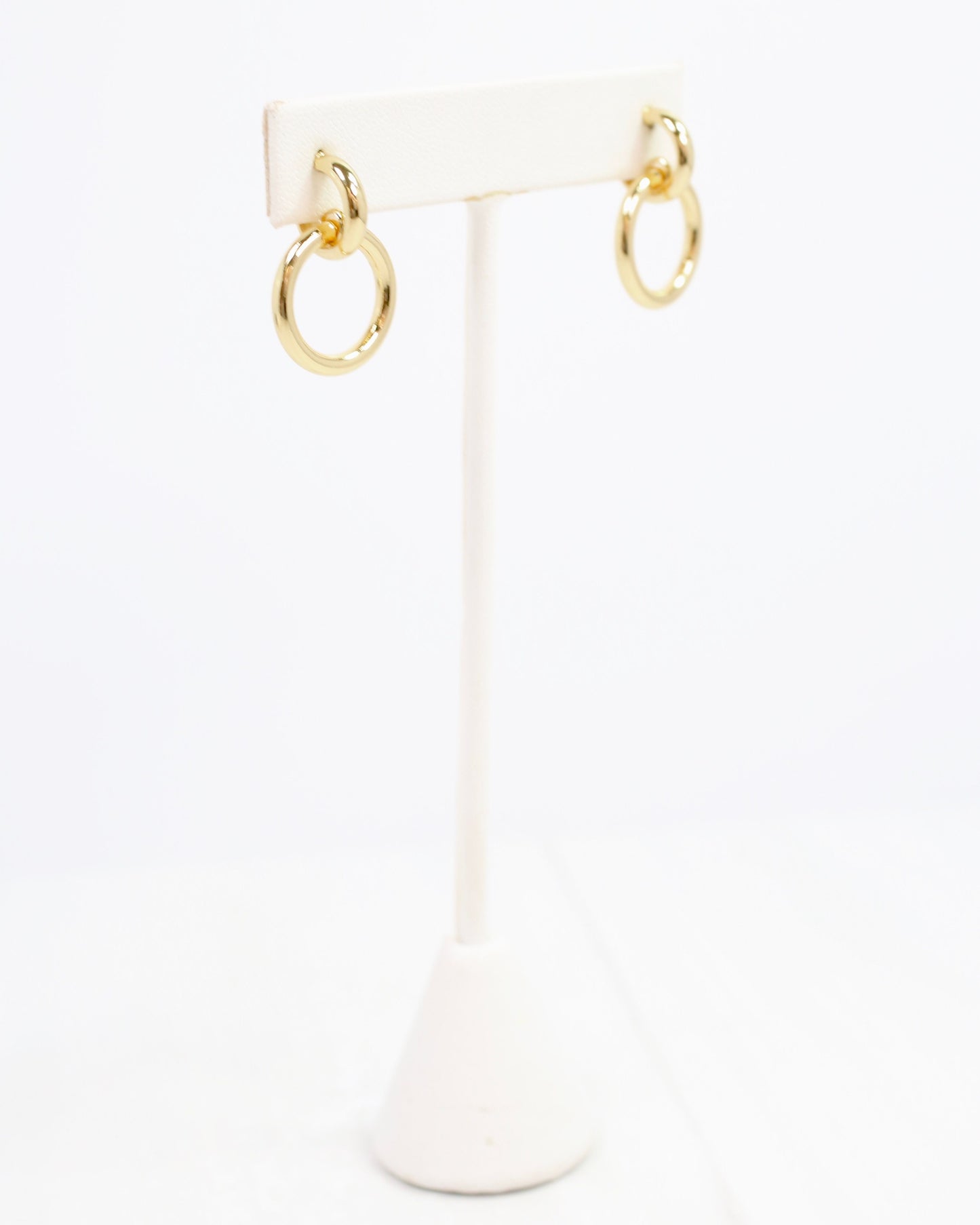 Donatello Double Hoop Stud Gold