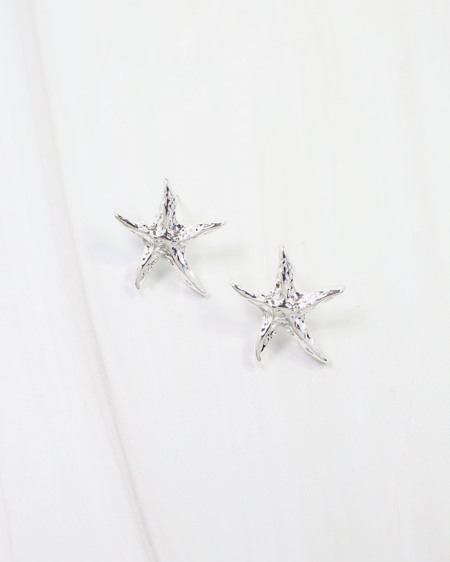 Lima Hammered Starfish Earring Silver