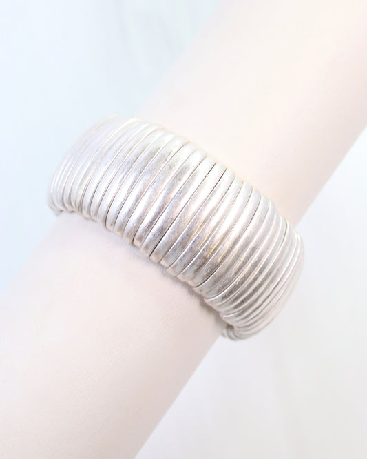 Cobra Stretch Bracelet Worn Silver