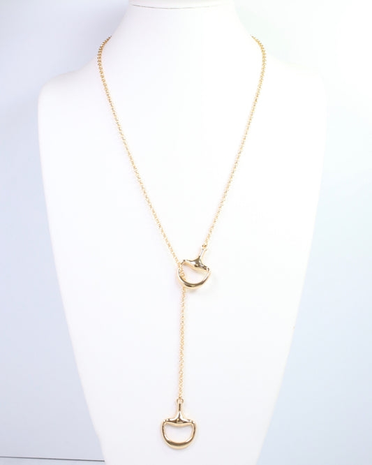 Colton Horsebit Y Necklace WR Gold