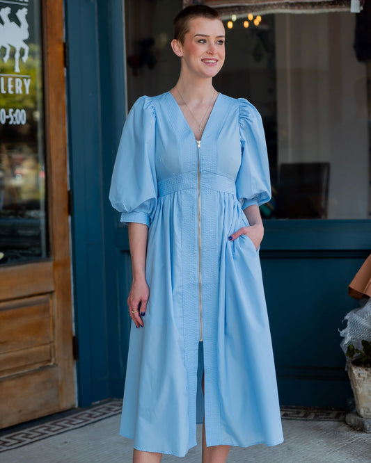 Marlowe Solid ¾ Sleeve Midi Dress