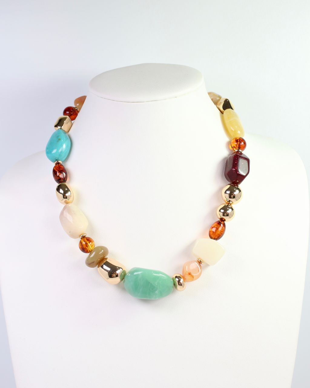 Calais Stone Beaded Necklace Dark Multi