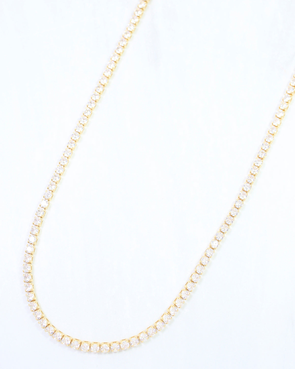 Luna Medium CZ Tennis Necklace WR Gold