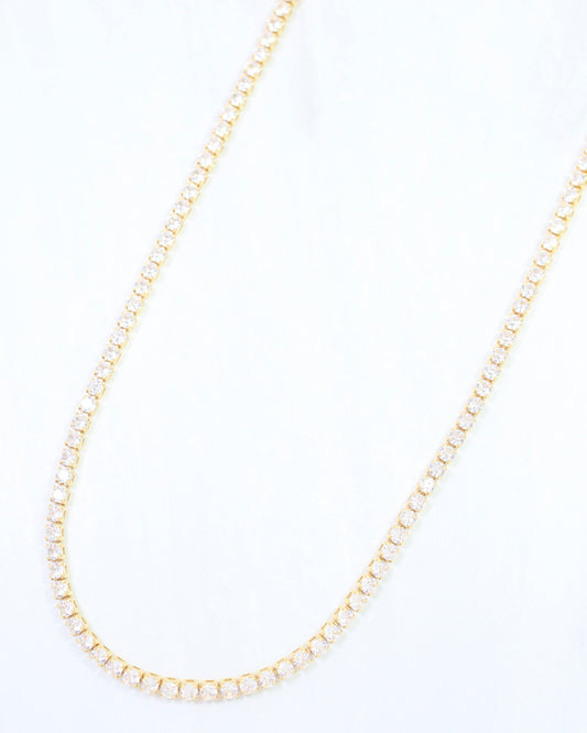 Luna Medium CZ Tennis Necklace WR Gold