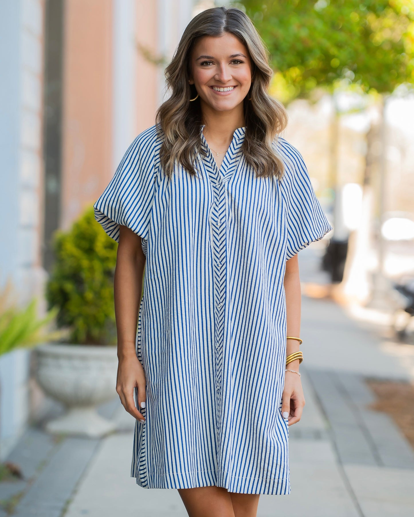 Oakley Vertical Stripe Shift Dress