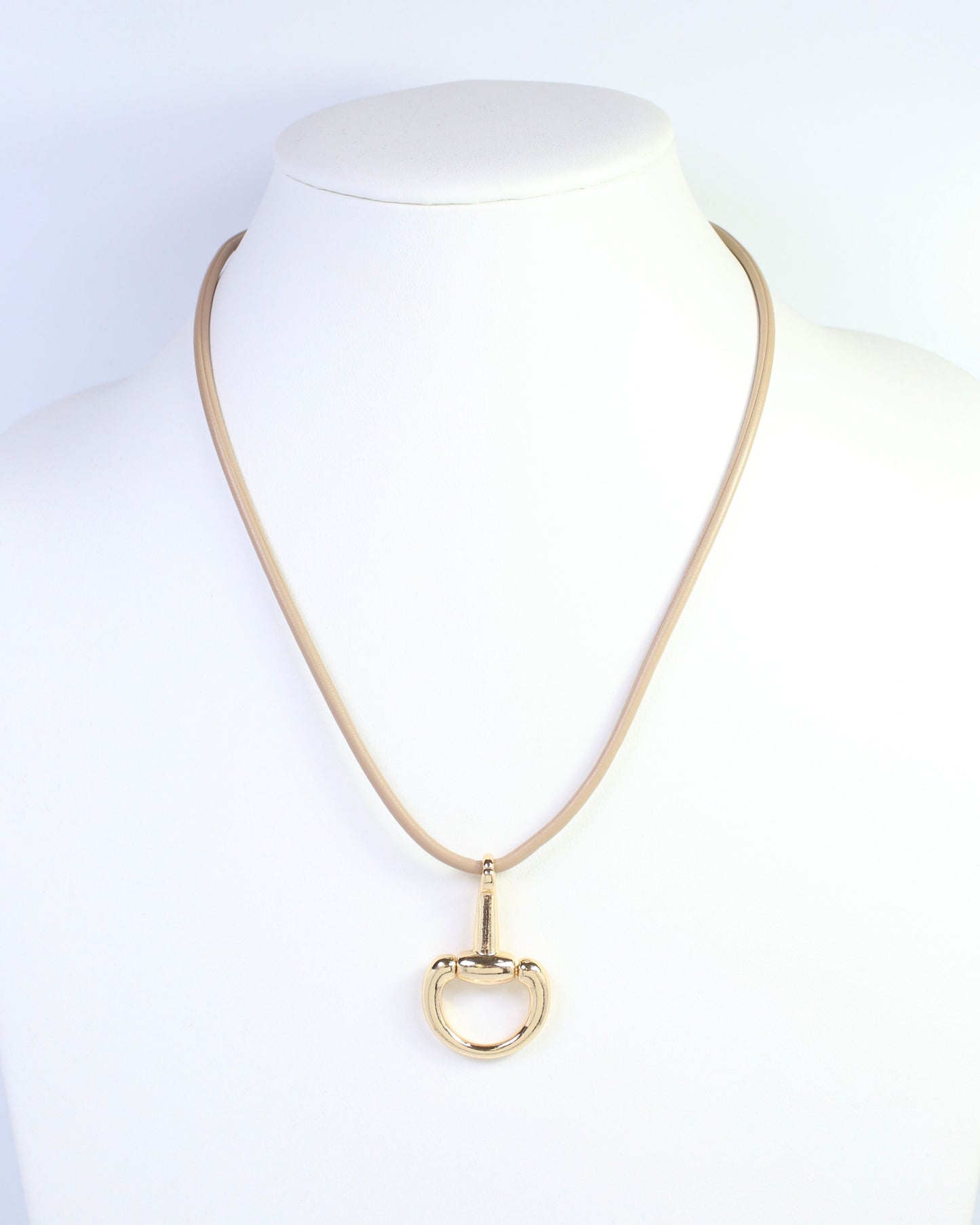 Finley Horsebit Cord Necklace Tan