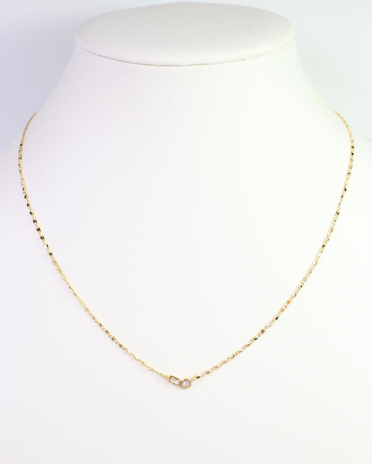 Minden Teardrop Baguette Necklace WR Gold