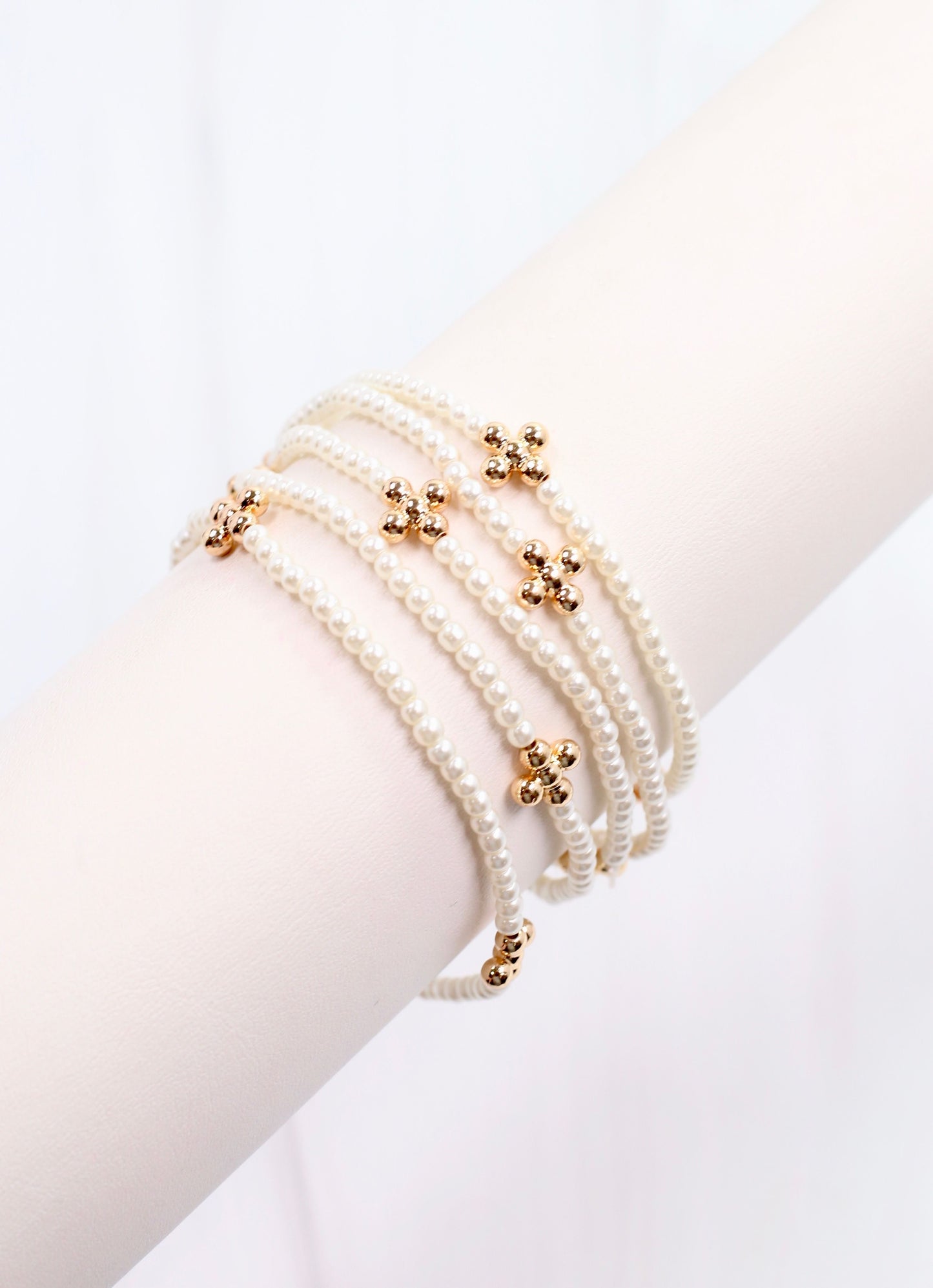 Felicity Pearl Bracelet Set Cream