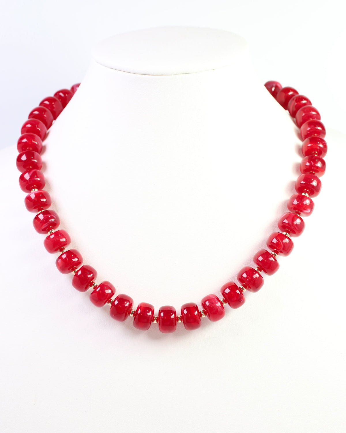 Tanner Beaded Necklace Red