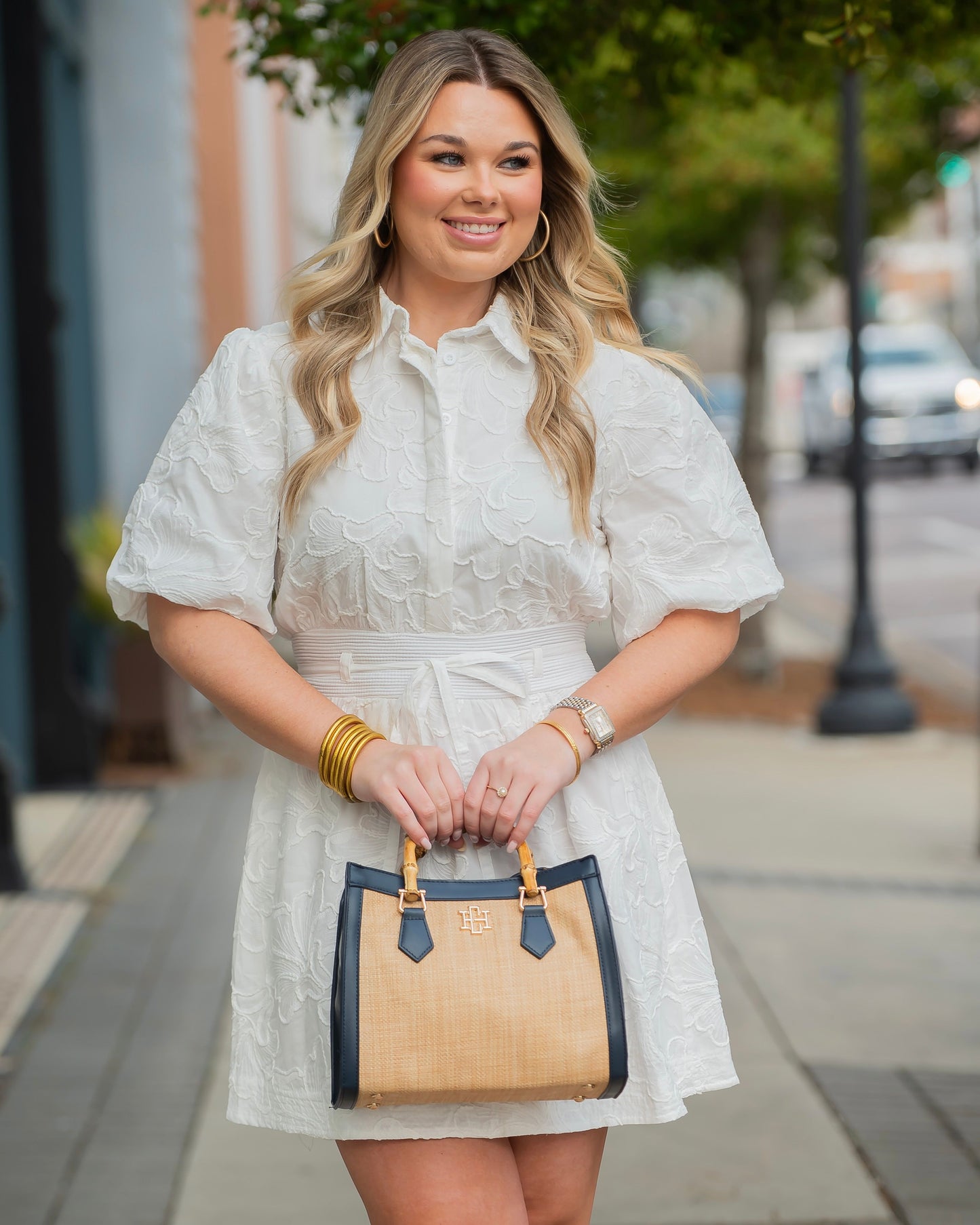 Aven Floral Embroidery Shirt Dress