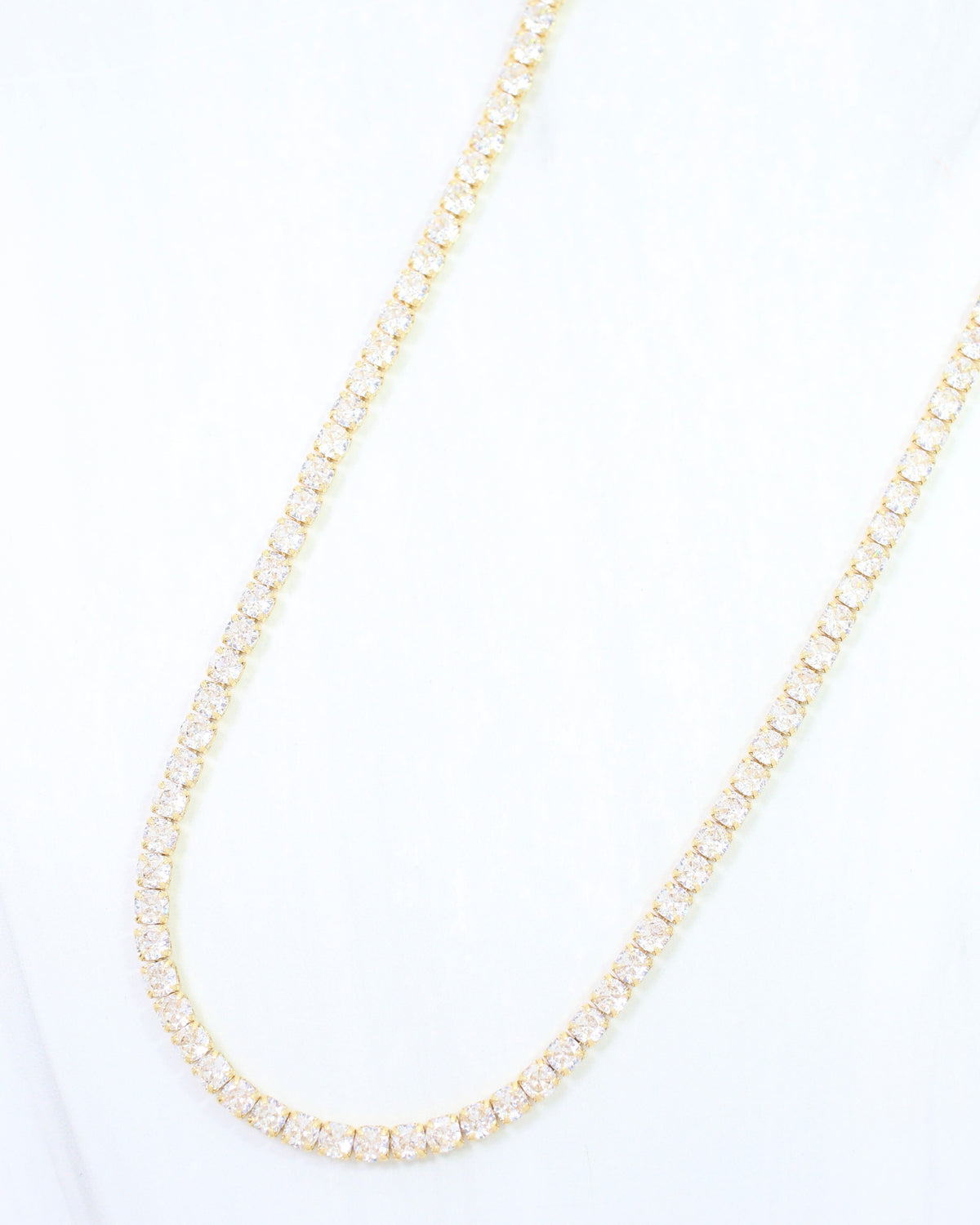 Luna Large CZ Tennis Necklace WR Gold