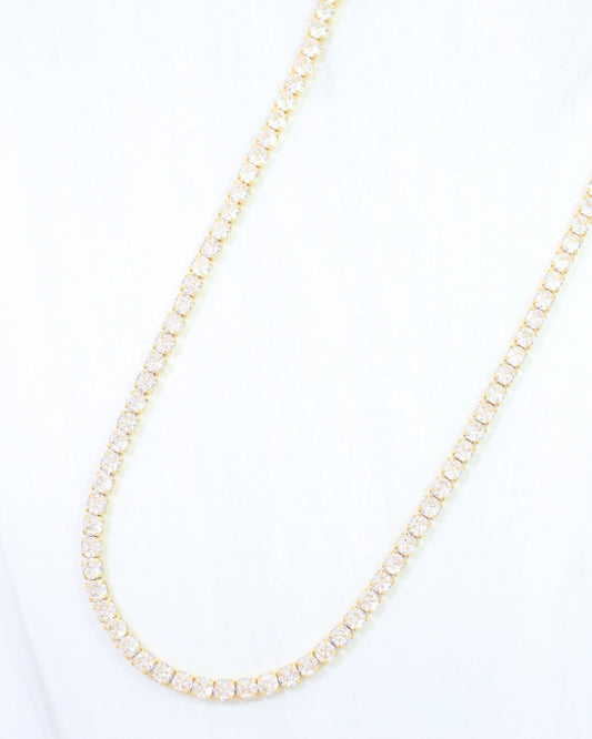 Luna Large CZ Tennis Necklace WR Gold