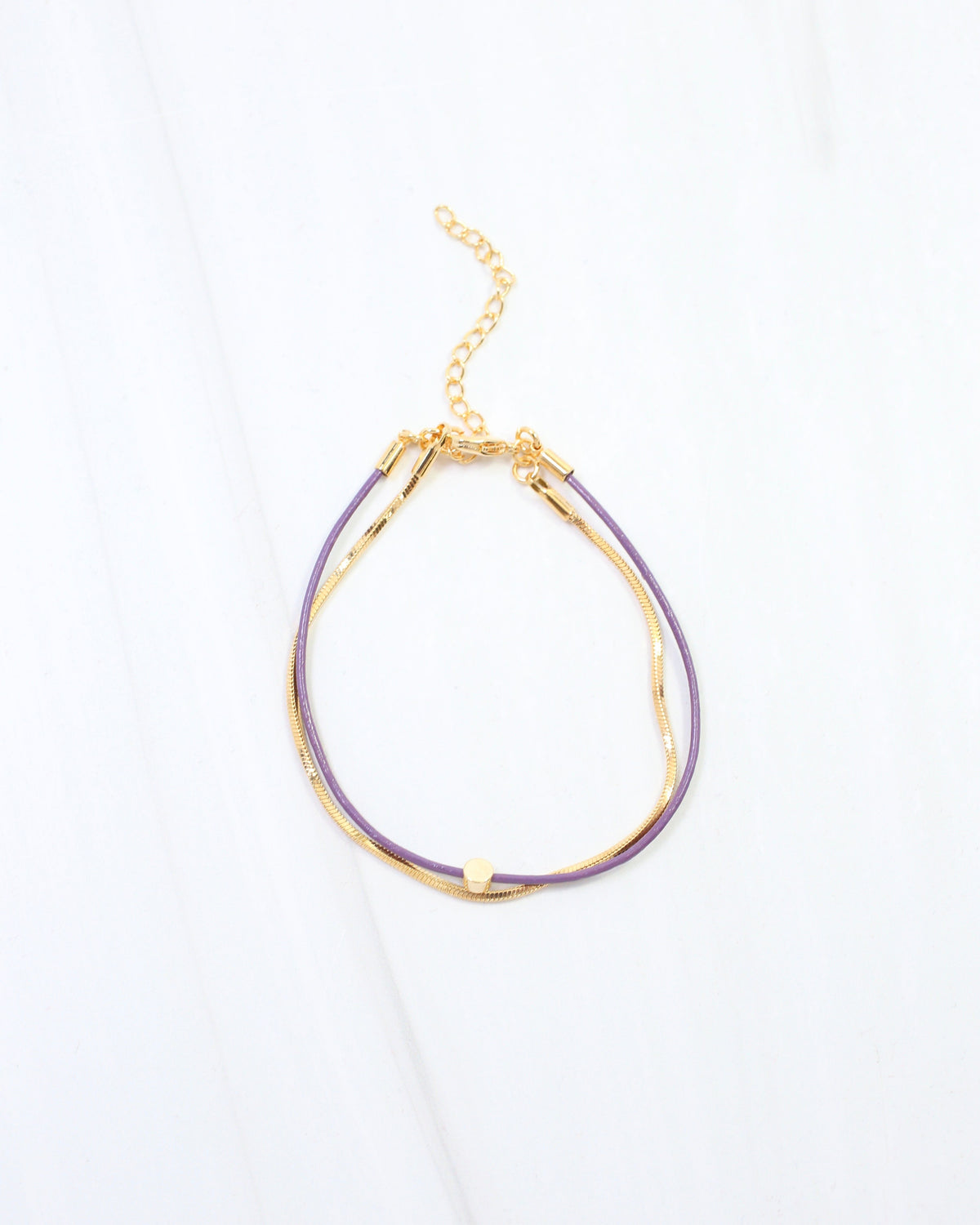 Paula Cord and Chain Bracelet Purple