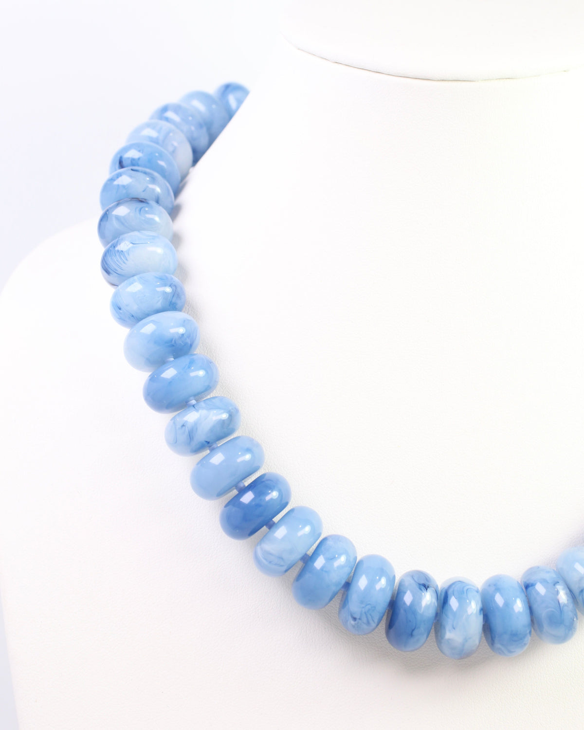 Pipestone Marble Beaded Necklace Blue