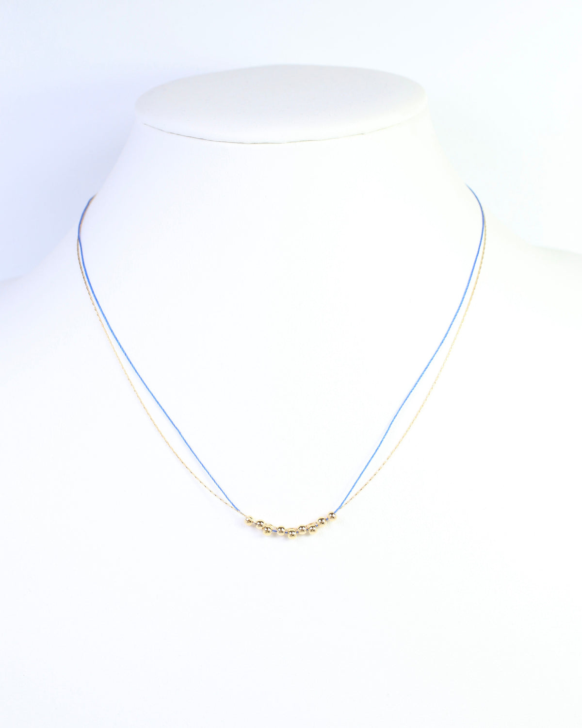 Odette Mini Cord Necklace Blue