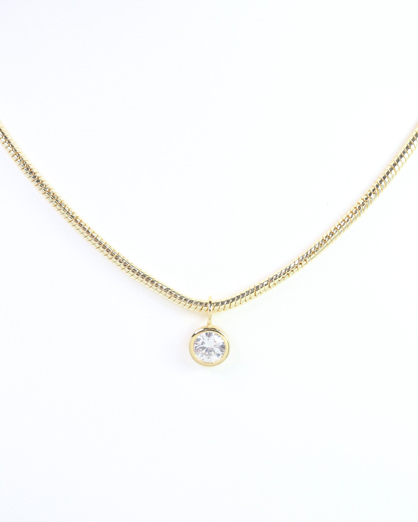 Eve CZ Snake Chain Necklace WR Gold