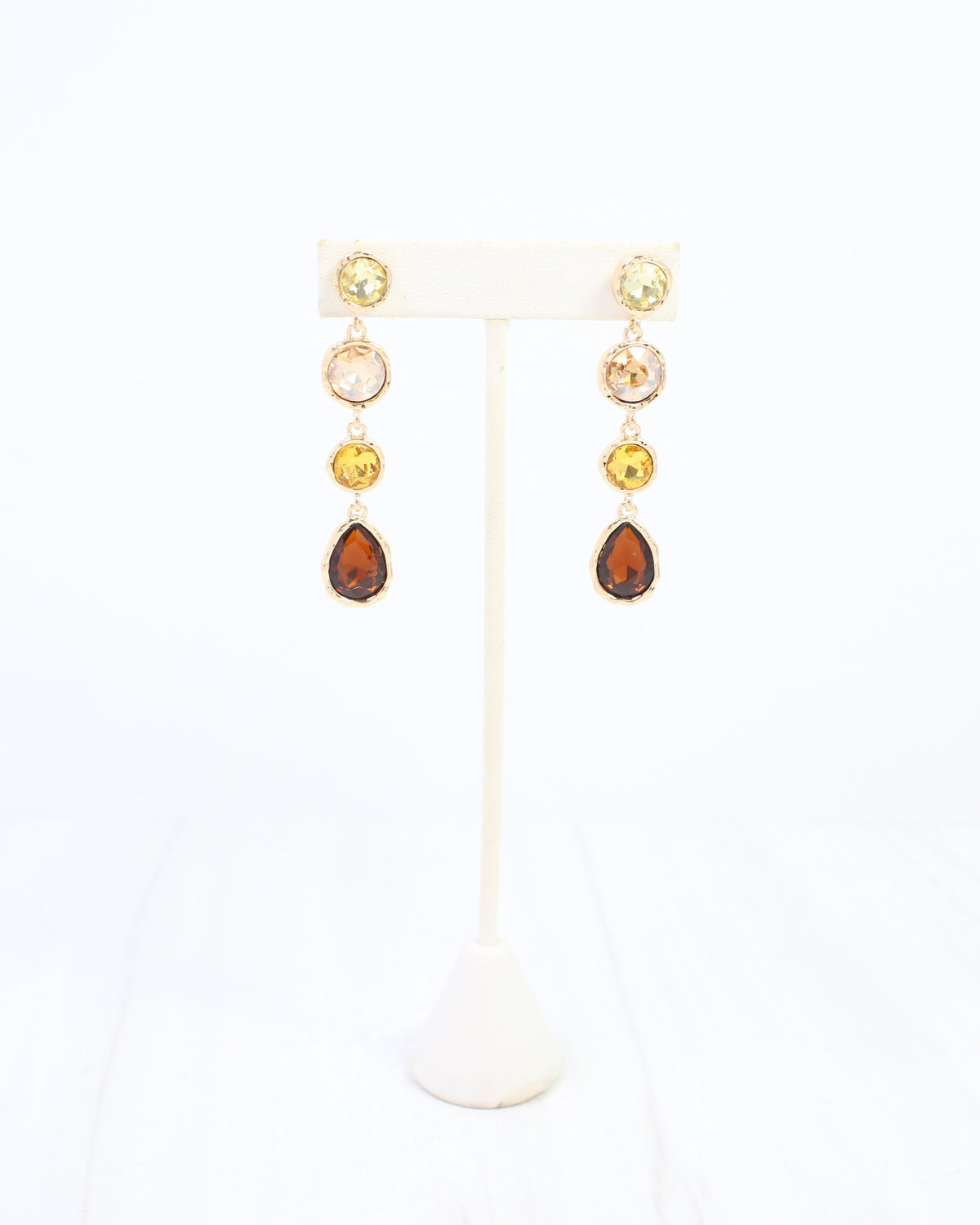 Sailish Linear Crystal Dangle Earring Topaz