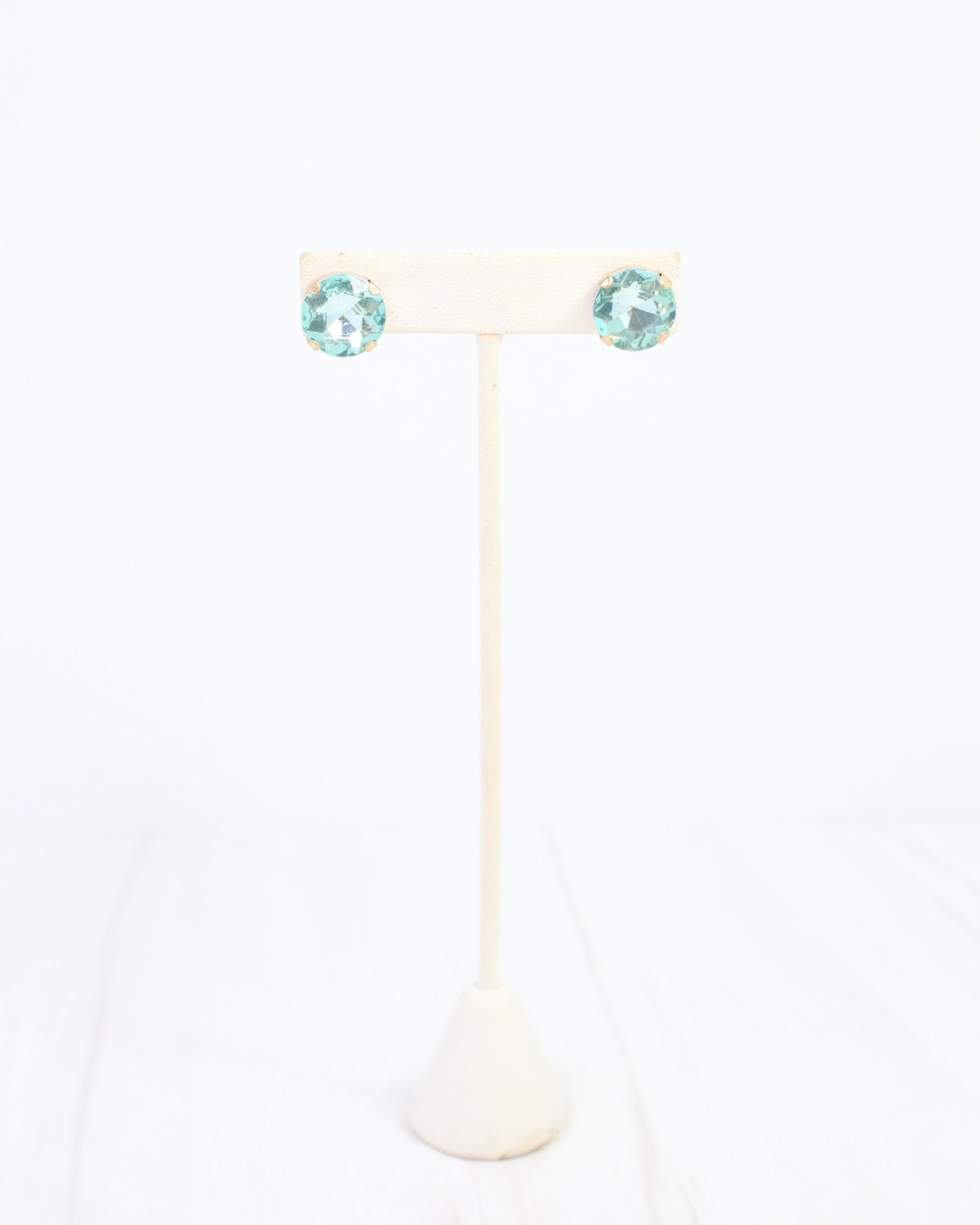 Andi Large Rhinestone Stud Earring Aqua