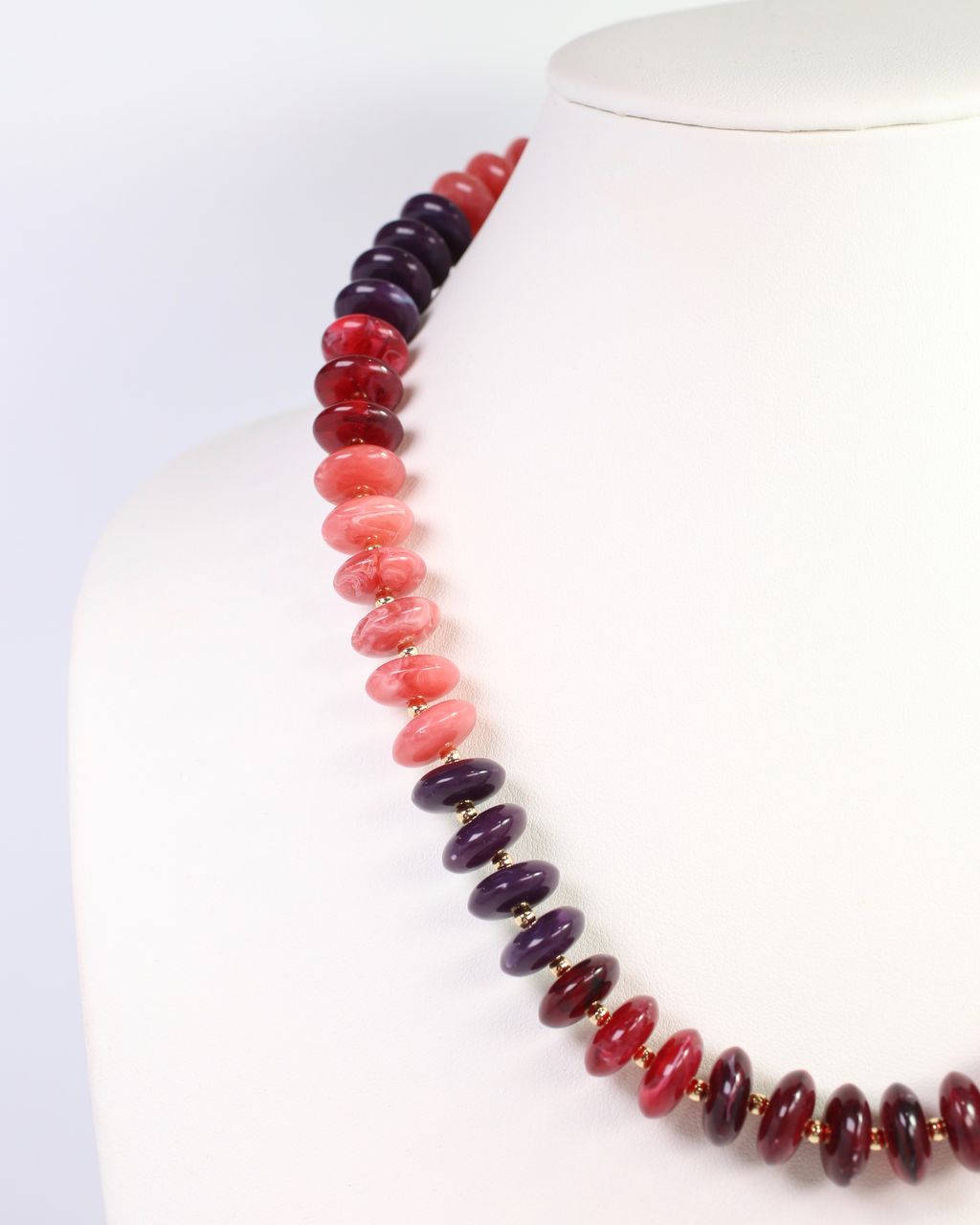 Belfast Stone Beaded Necklace Wine