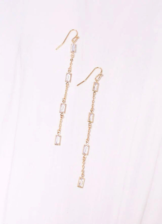 Saldana Crystal Drop Earrings GOLD